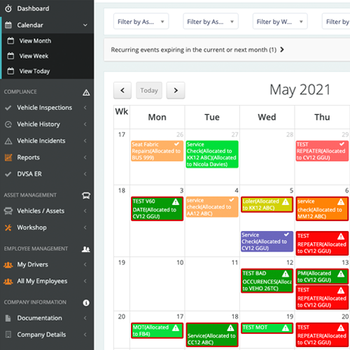 Vehocheck-scheduler-page Workshop organiser